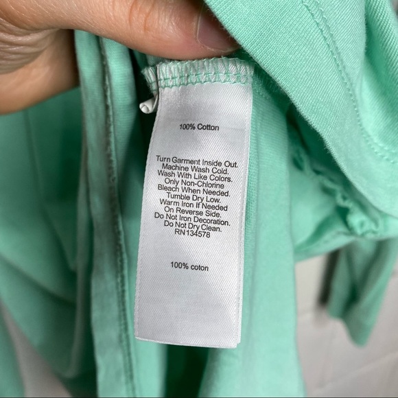 Vineyard Vines Mint Green Long Sleeve Logo Graphic Pocket Tee Size Small - Picture 8 of 8